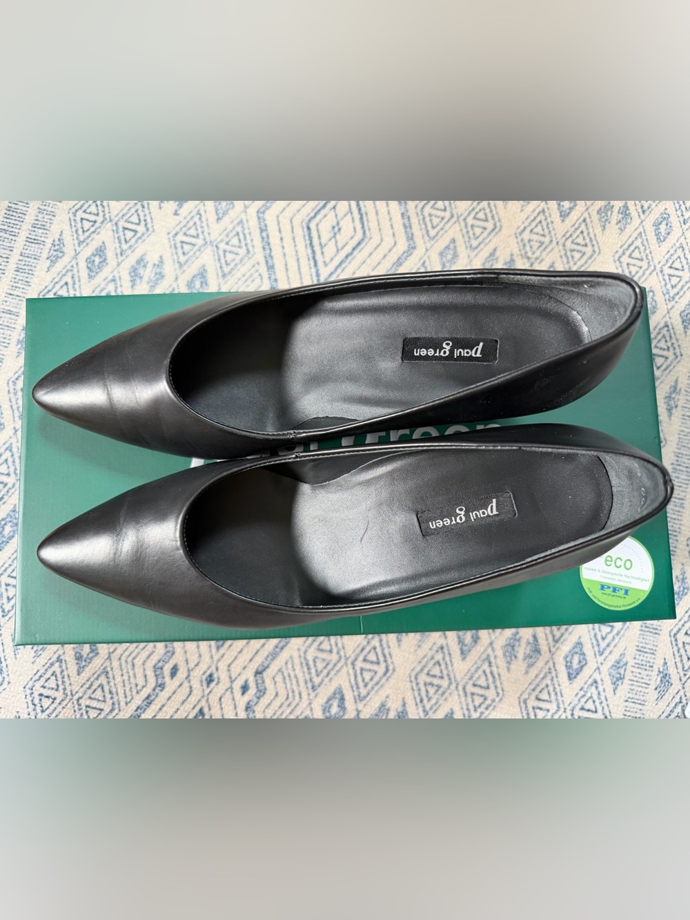 Paul Green ‘Camilla’ Black Pointed-Toe Leather Pumps NWT - Picture 5 of 7